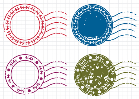 Blank label postage stamps set.illustration vectorのイラスト素材