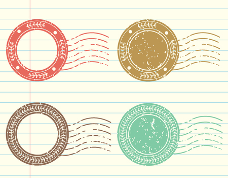 Blank label postage stamps set.illustration vectorのイラスト素材