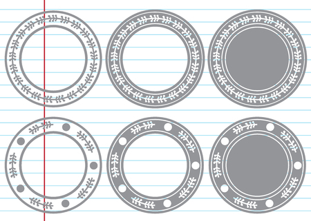 Blank label   foliage natural design set.illustration vectorのイラスト素材