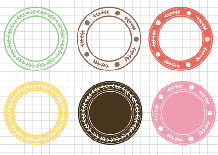 Blank label  foliage natural design set.illustration vectorのイラスト素材