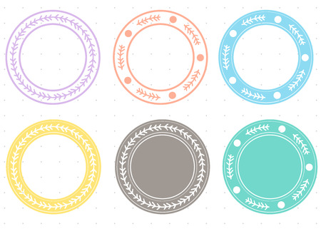 Blank  label  foliage natural design set.illustration vectorのイラスト素材