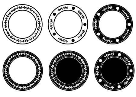 Blank label  foliage natural design set.illustration vectorのイラスト素材
