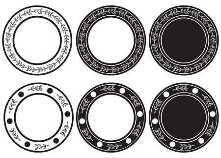 Blank  label  foliage natural design set.illustration vectorのイラスト素材