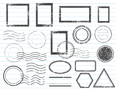 Blank postal stamps set.illustration vectorのイラスト素材