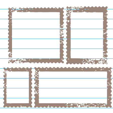 Blank postal stamps set.illustration vectorのイラスト素材