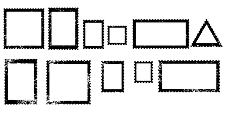 Blank postal stamps set. Illustration vectorのイラスト素材