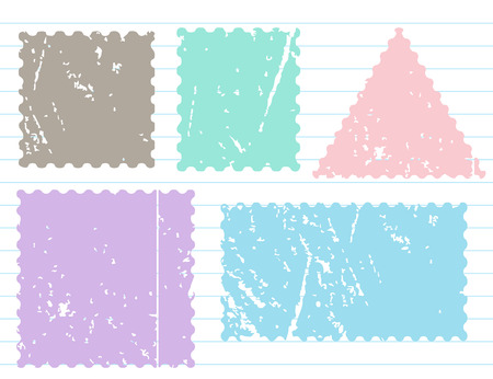 Blank postal stamps set. Illustration vectorのイラスト素材