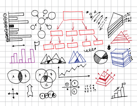 infographics elements sketching vector illustrationのイラスト素材