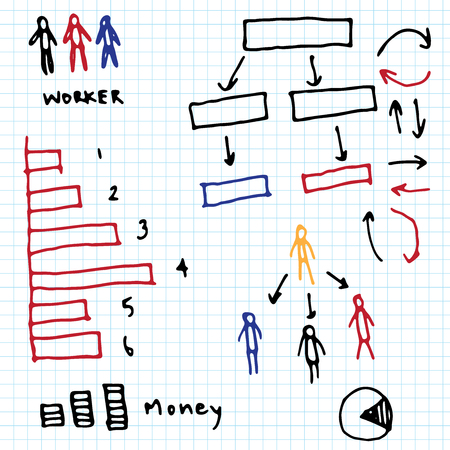 infographics elements sketching vector illustrationのイラスト素材