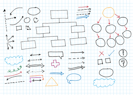 infographics elements sketching vector illustrationのイラスト素材