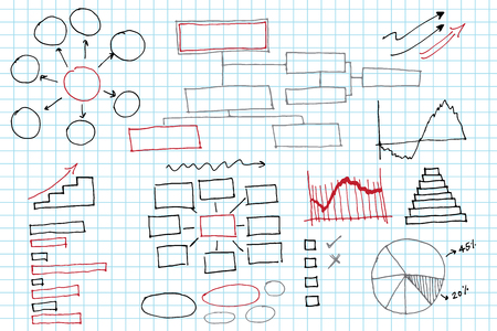 infographics elements sketching vector illustrationのイラスト素材
