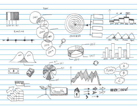 infographics elements sketching vector illustrationのイラスト素材