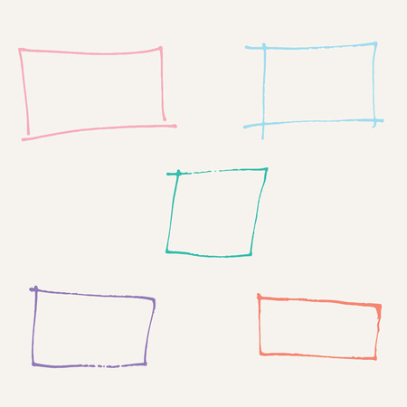 Doodle Square and sketching.vector illustrationのイラスト素材