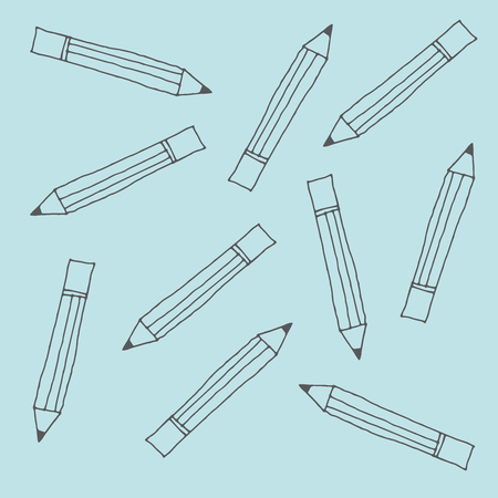 Doodle pencil seamless.vector illustrationのイラスト素材