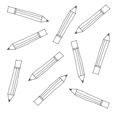 Doodle pencil seamless.vector illustrationのイラスト素材