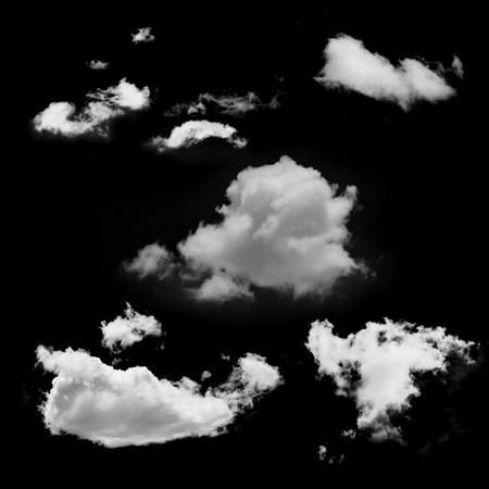 White Cloud isolated with black backgroundの写真素材