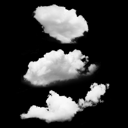 White Cloud isolated with black backgroundの写真素材