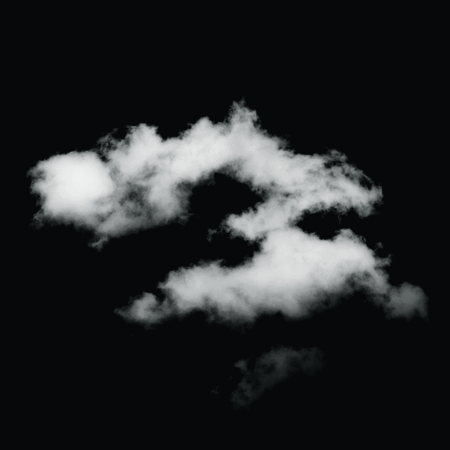 White Cloud isolated with black backgroundの写真素材