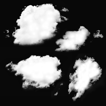 White Cloud isolated with black backgroundの写真素材