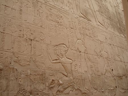wall with hieroglyphs in Egypt