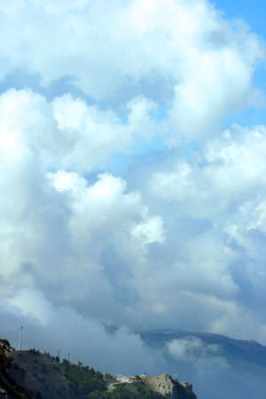 blue sky with clouds under mountain 