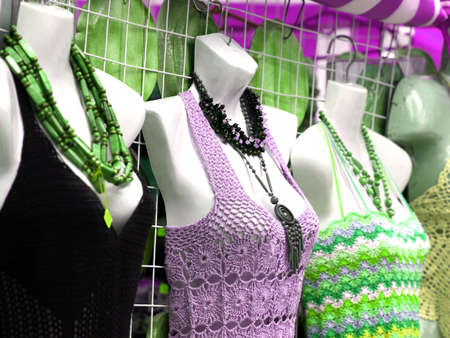 dressed mannequins in shop の写真素材
