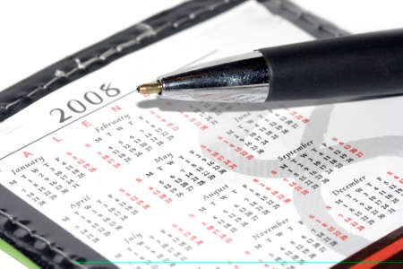 Calendar for 2008 and pen の写真素材
