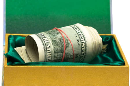 Many money in green box の写真素材