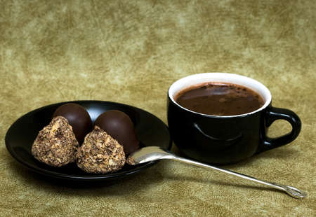 sweets with cup of coffee の写真素材