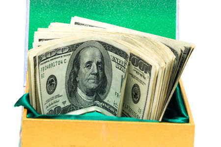 Many money in green box 