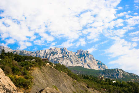 beautiful landscape (big mountain and blue sky) の写真素材