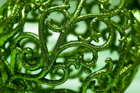 Christmas decoration on green background の写真素材