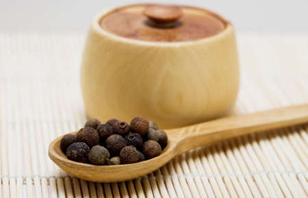 Spice of pepper in spoon の写真素材
