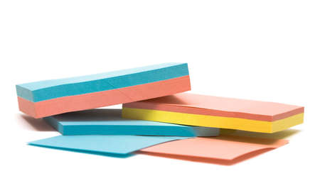 colored pages of notebook on white の写真素材