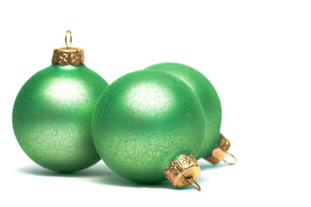 Christmas decoration balls isolated on white の写真素材