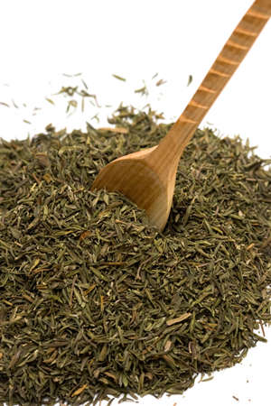 Spice of thyme isolated on white background