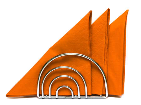 Paper napkins on white background の写真素材