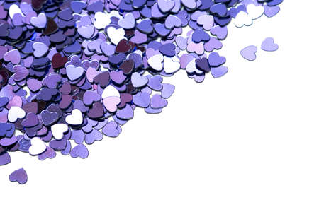 many celebration hearts on white background の写真素材