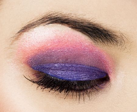 close-up of beautiful womanish eye の写真素材