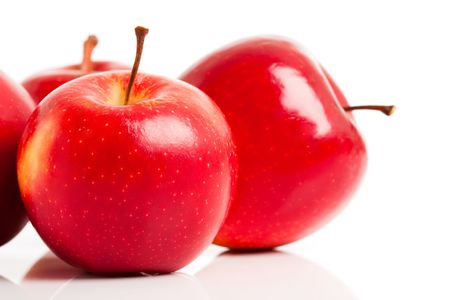 red apples isolated on white backgroundの写真素材