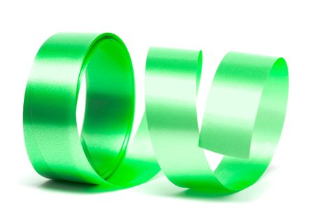 Hank of ribbon isolated on white の写真素材