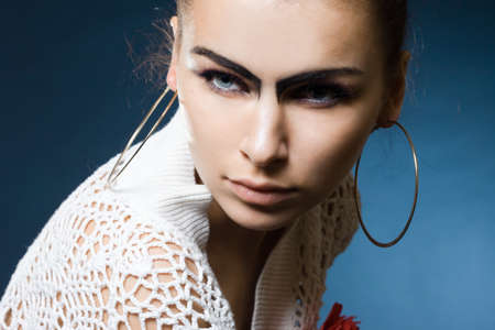 fashion woman with black eyebrows