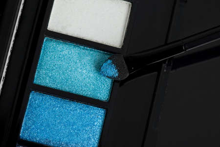 make-up eyeshadows and cosmetic brushの写真素材