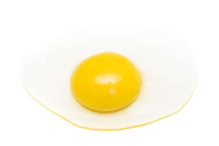 fried eggs on white background