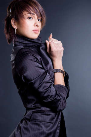 nice girl on black backgroundの写真素材