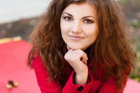 Beautiful girl at the streetの写真素材