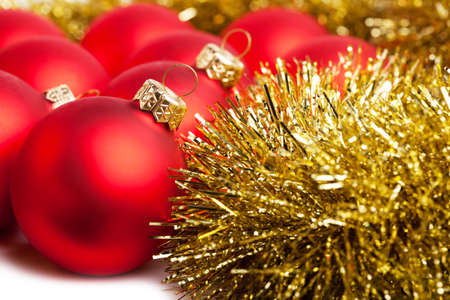 Christmas decoration with festive garlandの写真素材