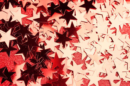festive stars on red backgroundの写真素材