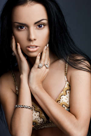 elegant fashionable woman with jewellery