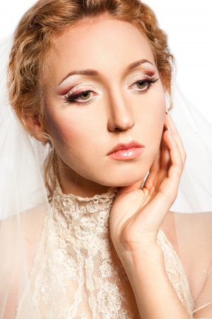 Bride in beautiful white dressの写真素材